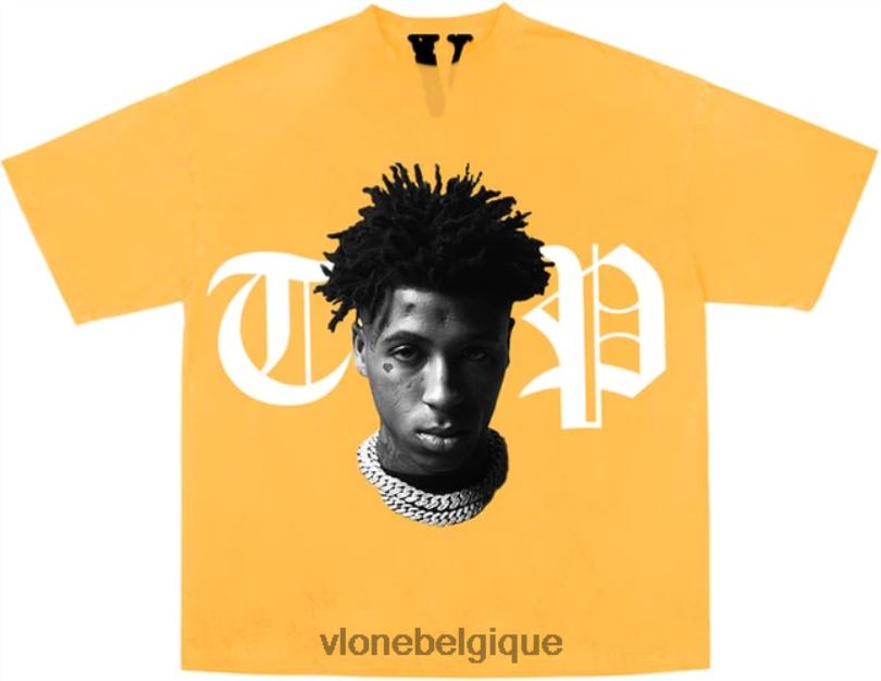 être Vlone Hommes youngboy nba paix à peine t-shirt jaune 6V4D239 haut